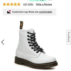 White dr marten combat boots. Like new. Size 8